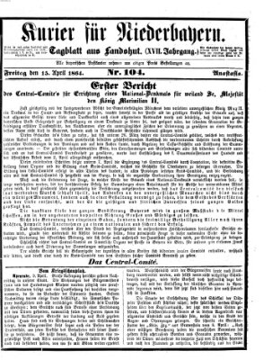Kurier für Niederbayern Freitag 15. April 1864