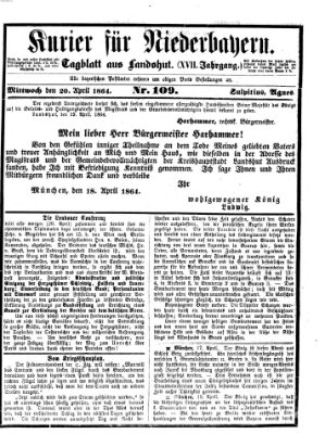 Kurier für Niederbayern Mittwoch 20. April 1864