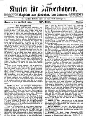 Kurier für Niederbayern Sonntag 24. April 1864
