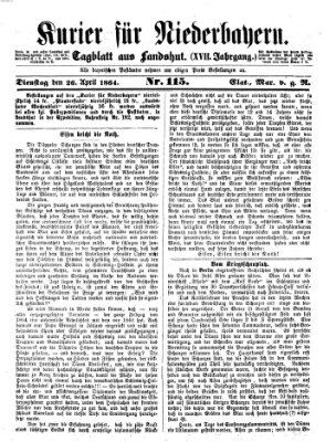 Kurier für Niederbayern Dienstag 26. April 1864