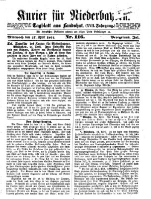 Kurier für Niederbayern Mittwoch 27. April 1864