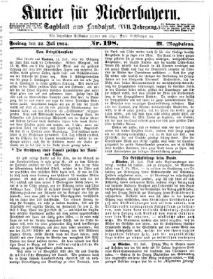 Kurier für Niederbayern Freitag 22. Juli 1864