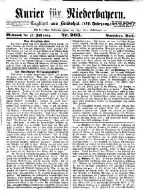 Kurier für Niederbayern Mittwoch 27. Juli 1864