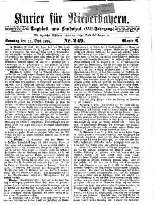Kurier für Niederbayern Sonntag 11. September 1864