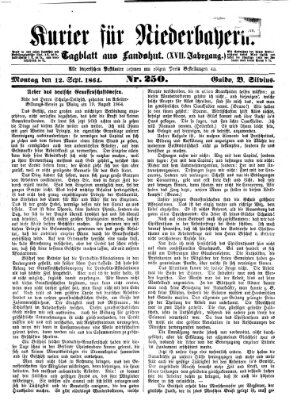 Kurier für Niederbayern Montag 12. September 1864