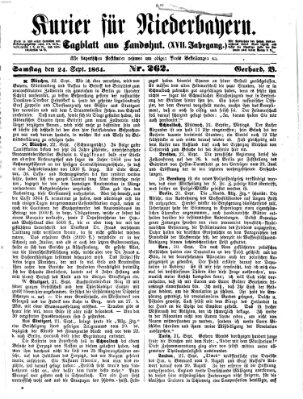 Kurier für Niederbayern Samstag 24. September 1864