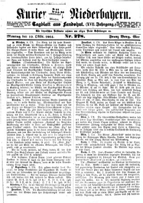 Kurier für Niederbayern Montag 10. Oktober 1864