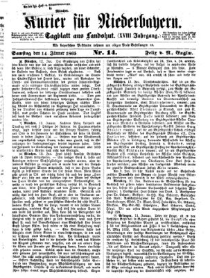 Kurier für Niederbayern Samstag 14. Januar 1865