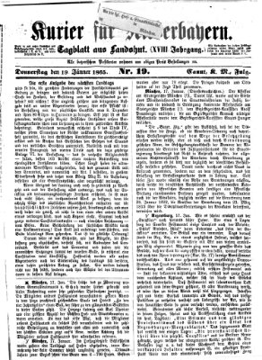 Kurier für Niederbayern Donnerstag 19. Januar 1865