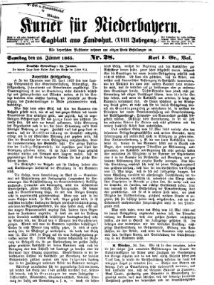 Kurier für Niederbayern Samstag 28. Januar 1865