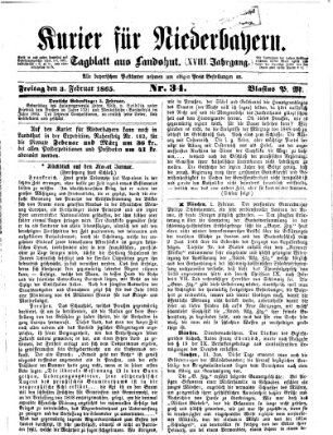 Kurier für Niederbayern Freitag 3. Februar 1865