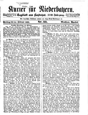 Kurier für Niederbayern Freitag 24. Februar 1865