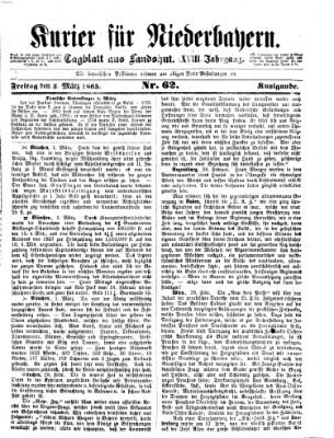 Kurier für Niederbayern Freitag 3. März 1865