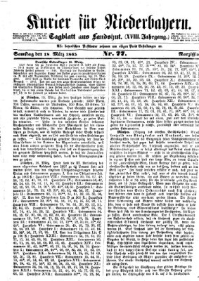 Kurier für Niederbayern Samstag 18. März 1865