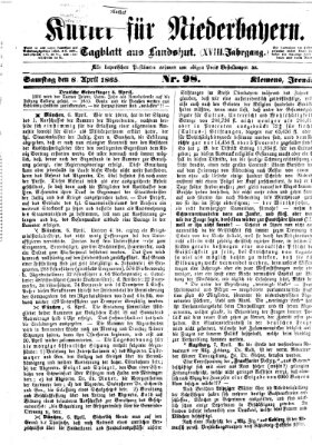 Kurier für Niederbayern Samstag 8. April 1865