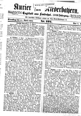 Kurier für Niederbayern Dienstag 11. April 1865