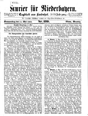 Kurier für Niederbayern Donnerstag 11. Mai 1865