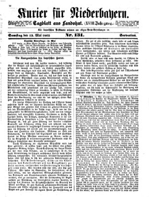 Kurier für Niederbayern Samstag 13. Mai 1865
