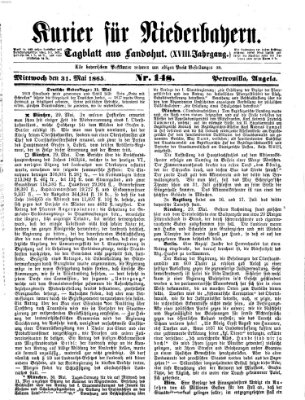 Kurier für Niederbayern Mittwoch 31. Mai 1865
