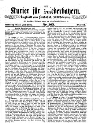 Kurier für Niederbayern Sonntag 18. Juni 1865
