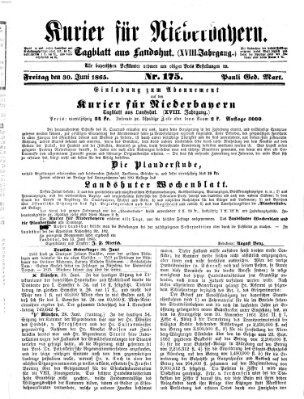 Kurier für Niederbayern Freitag 30. Juni 1865