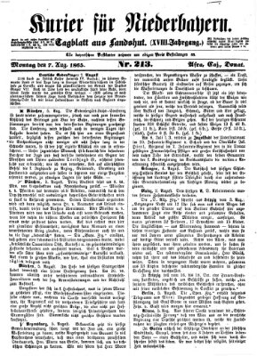 Kurier für Niederbayern Montag 7. August 1865