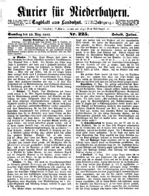 Kurier für Niederbayern Samstag 19. August 1865