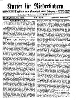 Kurier für Niederbayern Dienstag 29. August 1865