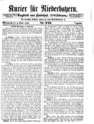 Kurier für Niederbayern Mittwoch 6. September 1865