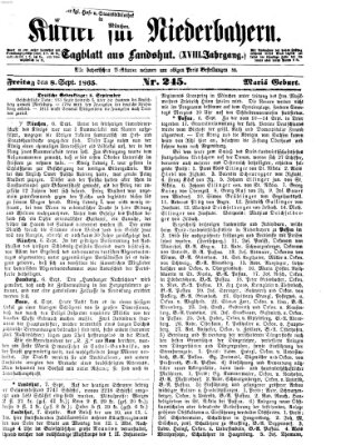 Kurier für Niederbayern Freitag 8. September 1865