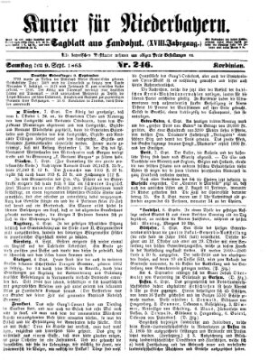 Kurier für Niederbayern Samstag 9. September 1865