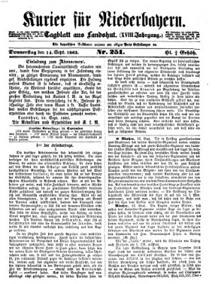 Kurier für Niederbayern Donnerstag 14. September 1865