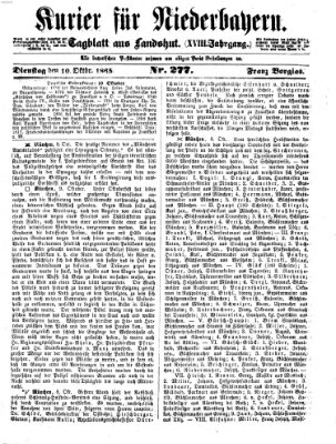 Kurier für Niederbayern Dienstag 10. Oktober 1865