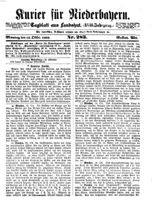 Kurier für Niederbayern Montag 16. Oktober 1865