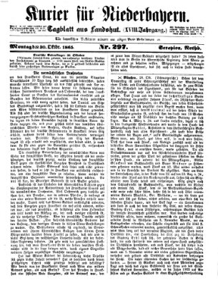 Kurier für Niederbayern Montag 30. Oktober 1865