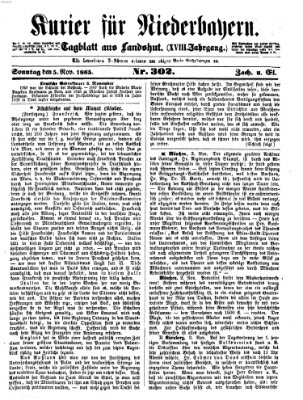Kurier für Niederbayern Sonntag 5. November 1865