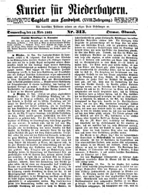Kurier für Niederbayern Donnerstag 16. November 1865