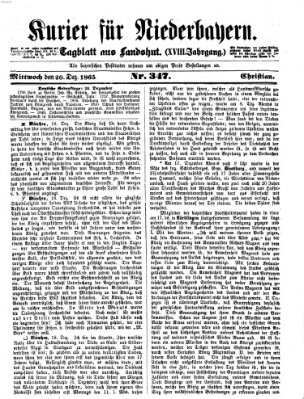 Kurier für Niederbayern Mittwoch 20. Dezember 1865