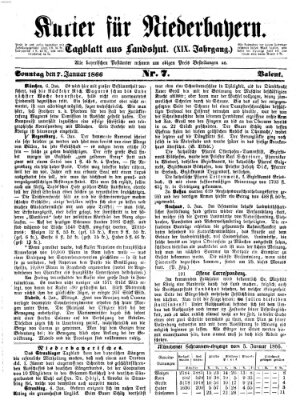 Kurier für Niederbayern Sonntag 7. Januar 1866