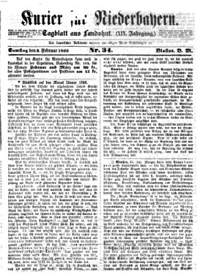 Kurier für Niederbayern Samstag 3. Februar 1866