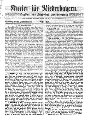 Kurier für Niederbayern Montag 12. Februar 1866