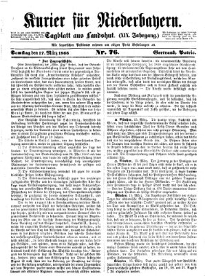 Kurier für Niederbayern Samstag 17. März 1866