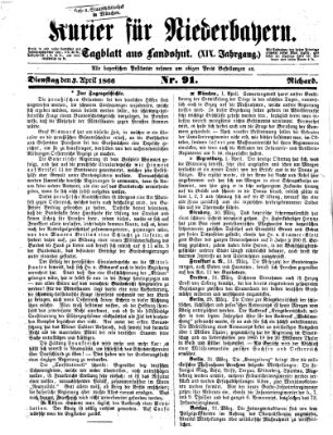 Kurier für Niederbayern Dienstag 3. April 1866