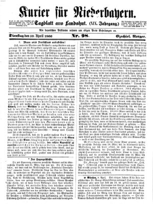 Kurier für Niederbayern Dienstag 10. April 1866