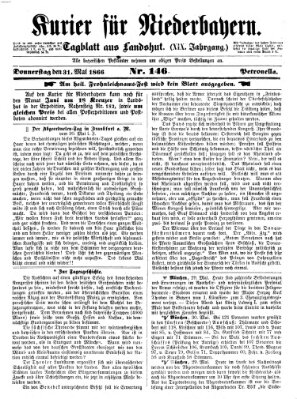 Kurier für Niederbayern Donnerstag 31. Mai 1866
