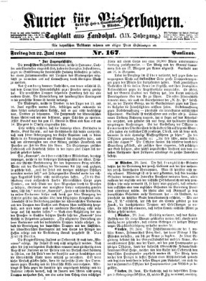 Kurier für Niederbayern Freitag 22. Juni 1866
