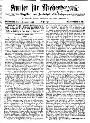 Kurier für Niederbayern Mittwoch 9. Januar 1867