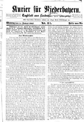 Kurier für Niederbayern Montag 14. Januar 1867