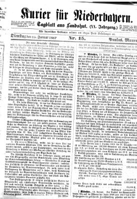 Kurier für Niederbayern Dienstag 15. Januar 1867