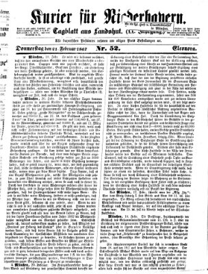 Kurier für Niederbayern Donnerstag 21. Februar 1867